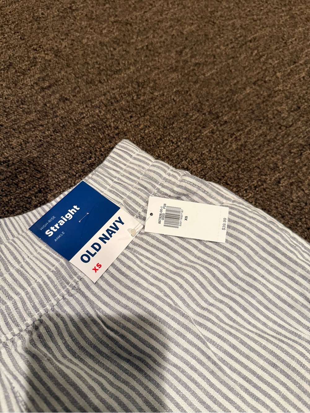 Old Navy White and Gray Striped Jogger Pants - Picture 2 of 3